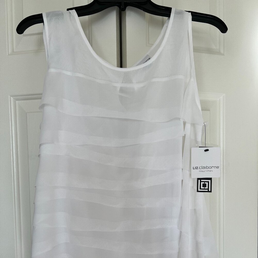 New Liz Claiborne Pearly White Blouse size large